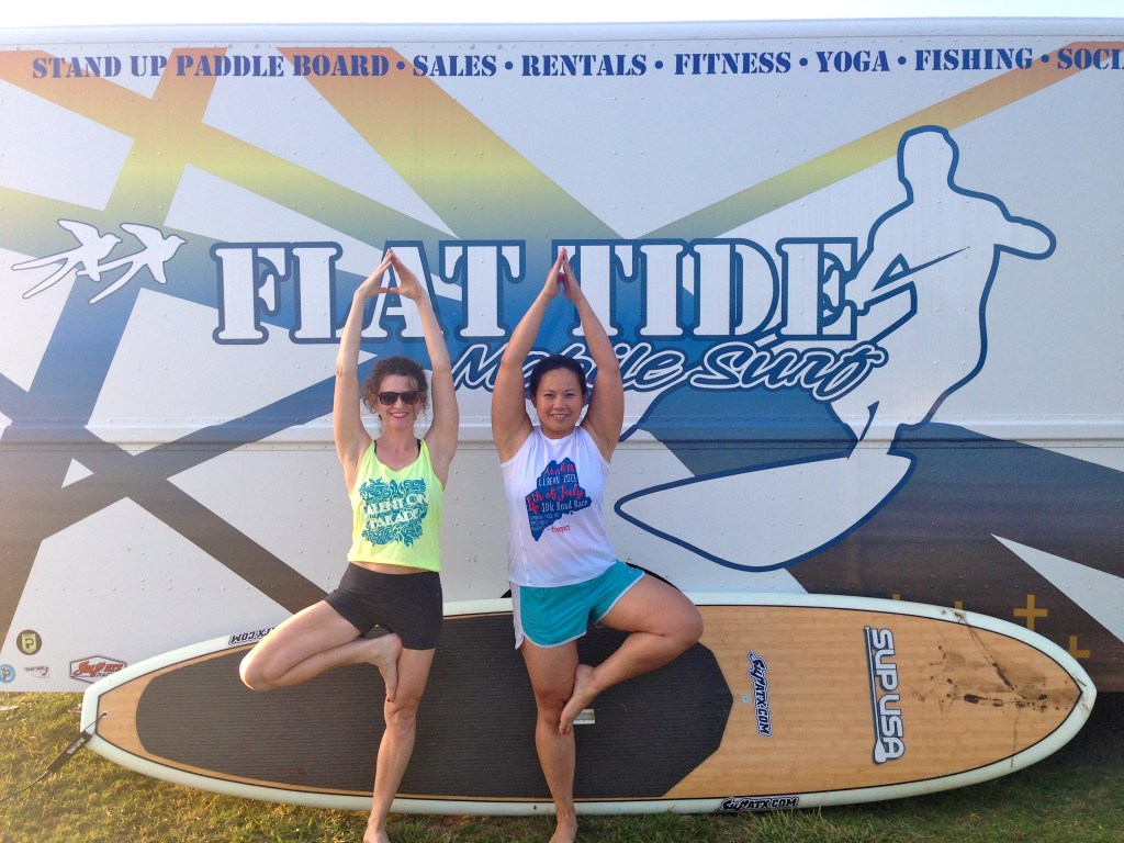 Tree pose with Vi Le after class. 