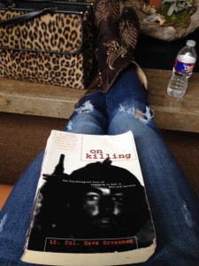 While the painters painted, I read about the psychology of killing in combat. My days are never boring. 