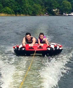 My boys tubing. Loved seeing them try new things. 