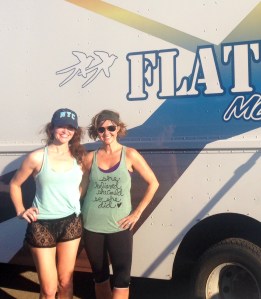 After a stand up paddle board yoga class with friend Laura Nance. 